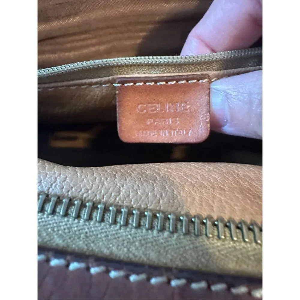 Celine Brown Patterned Toiletry Bag